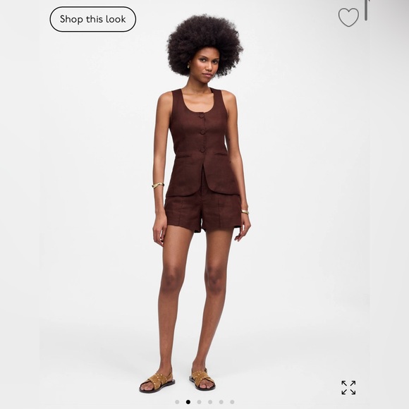 Linen Scoopneck Cutaway Vest - Picture 2 of 6